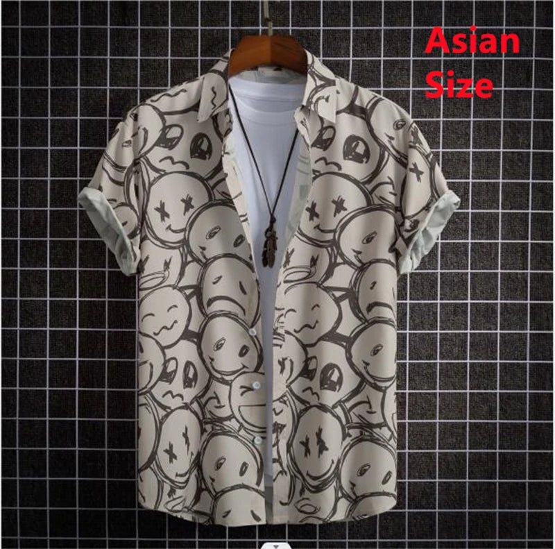 Summer Flower 3D Print Top Men's Summer Hawaii Beach Shirts Outdoor Party Men's Breathable Short Sleeve Street Social Apparel