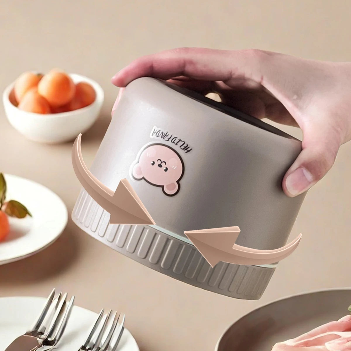 WORTHBUY Portable Cute Bear 304 Stainless Steel Insulated Bento Lunch Box Microwave Sealed Lunch Container For Kids  Students
