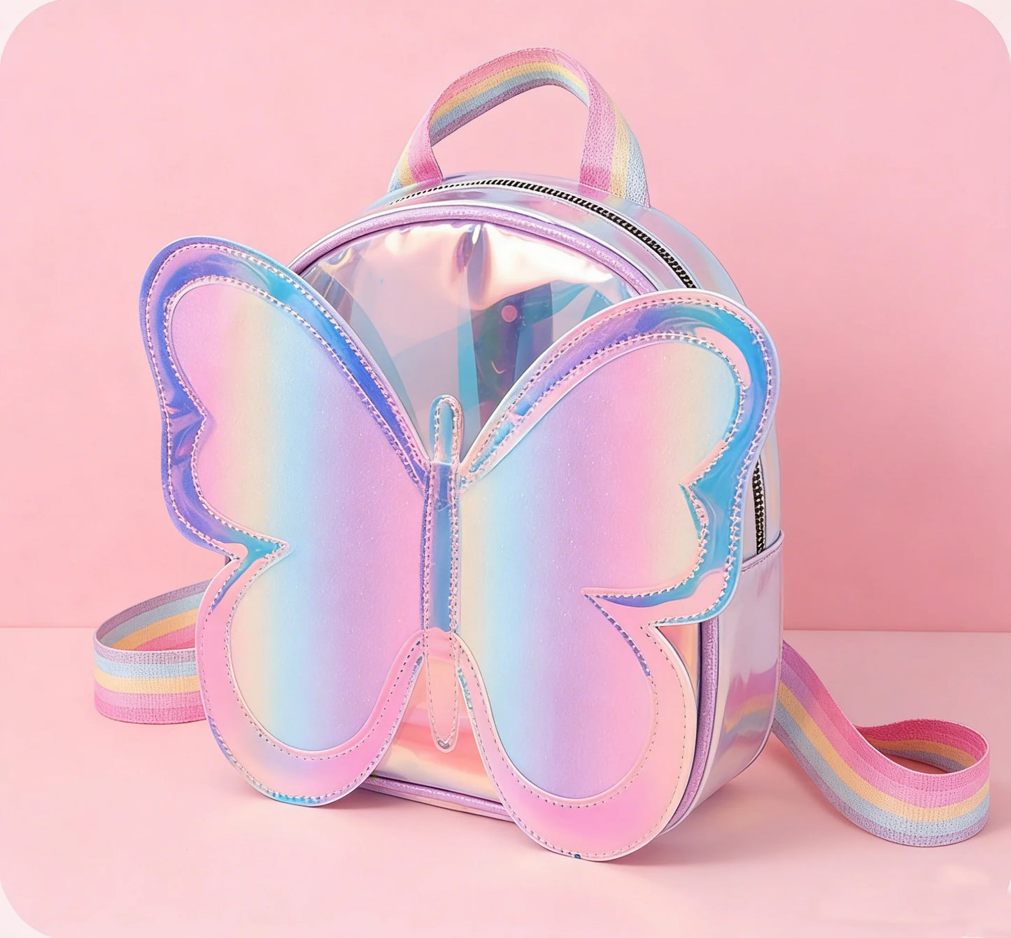 Girls Fashion Backpack Laser Butterfly Design Children's  Mochila for Kids