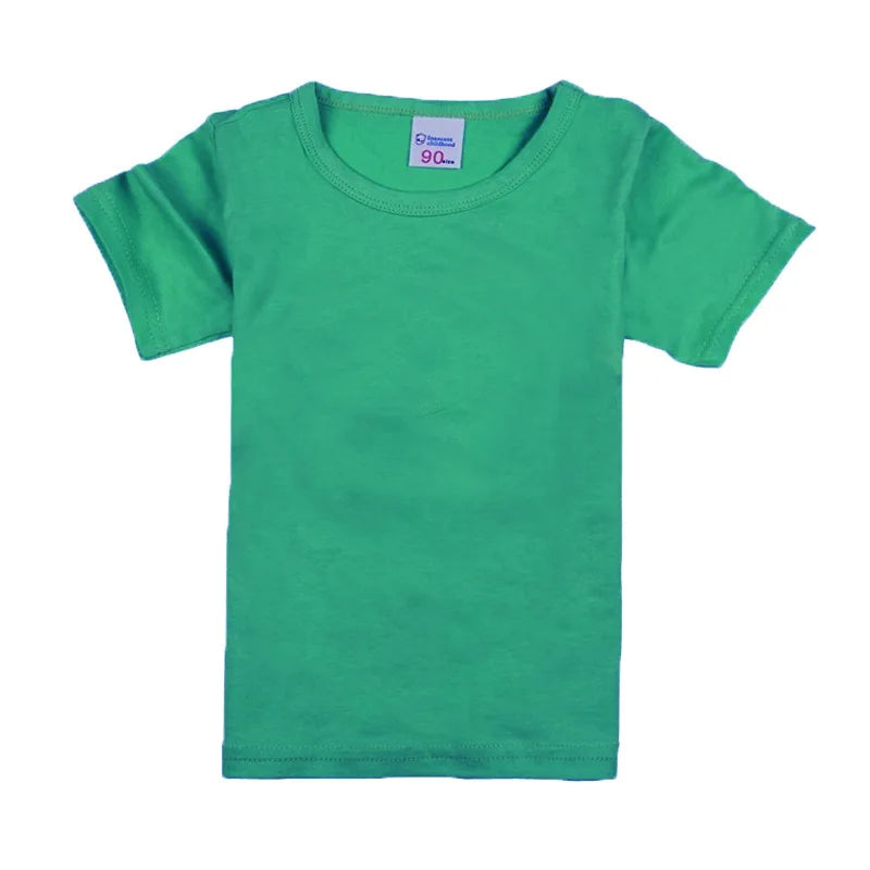2-16 Years Boys Tshirts Cotton Short Sleeve Girls Clothes Summer Solid T-shirt Teenage Children Tees Kids Korean Top Baby  Cloth