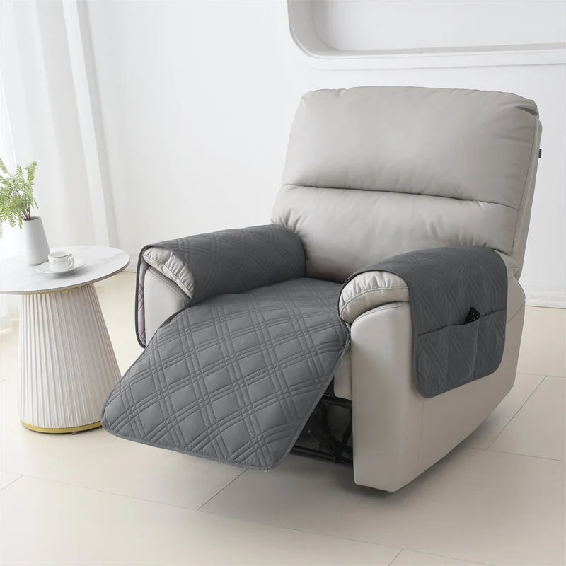 1Seater Quilted Recliner Sofa Seat Cover Dogs Pets Kid Anti-Slip Chair Covers Anti-wear Armchair Cushion Furniture Protector