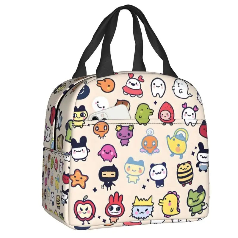 Custom Tamagotchies Cartoon Insulated Lunch Tote Bag for Women Resuable Cooler Thermal Bento Box Kids School Children