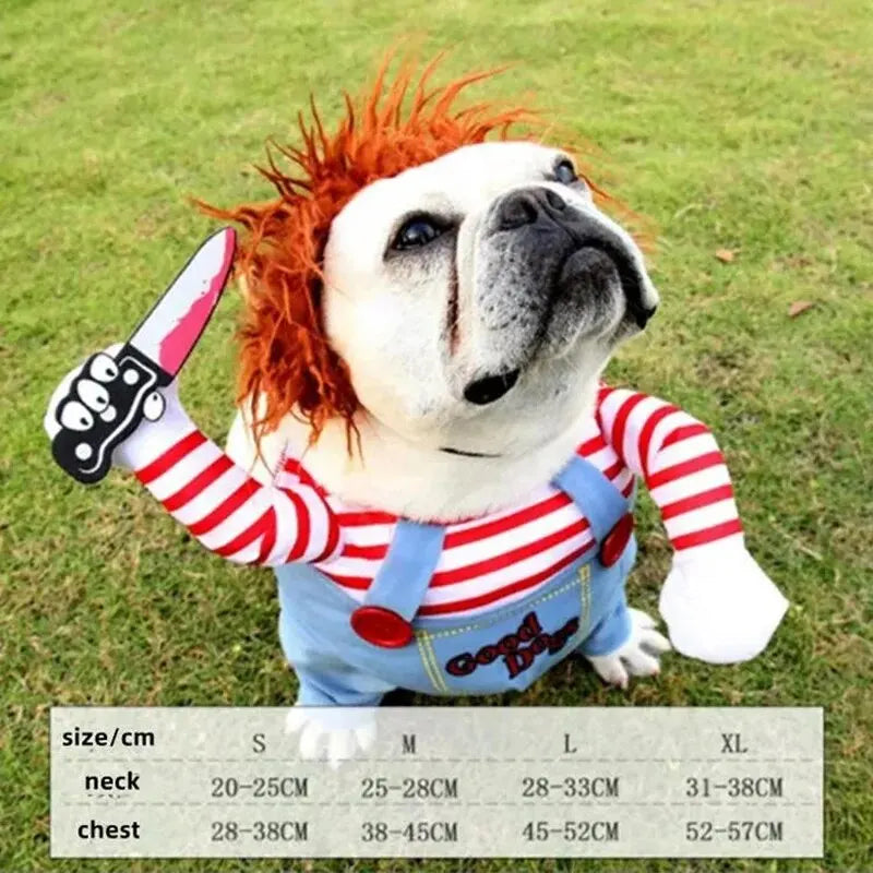 Funny Halloween Pet Costume for Small/Medium Dogs & Cats - Adjustable Puppy Cosplay for French Bulldogs, Chihuahuas & More