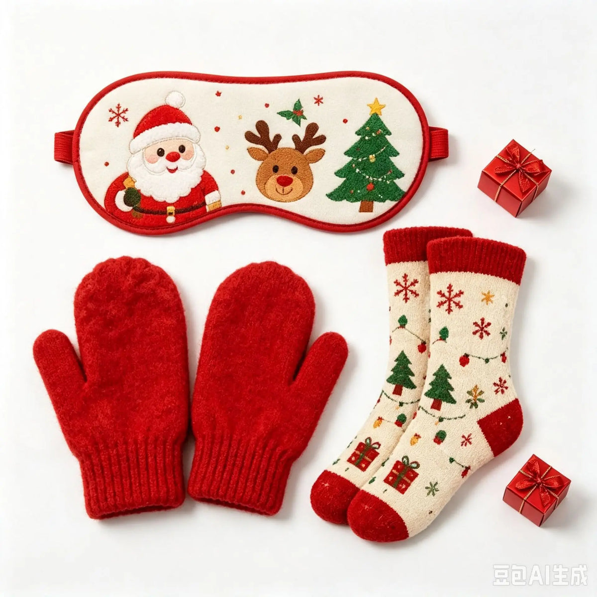 24Pcs Christmas Advent Calendar Gift Set, Cute Xmas Themed Beauty Hair Accessories Kit, Including Santa Hairband, Scrunchies,