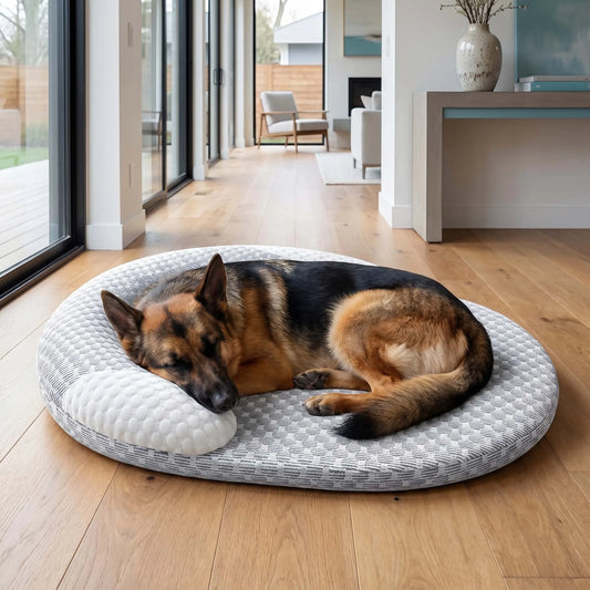 Spring Summer Cooling Dog Bed Oval Ice Silk Cat Mat Breathable Heat Dissipation Cooling Pad for Small Medium Large Dogs Cats