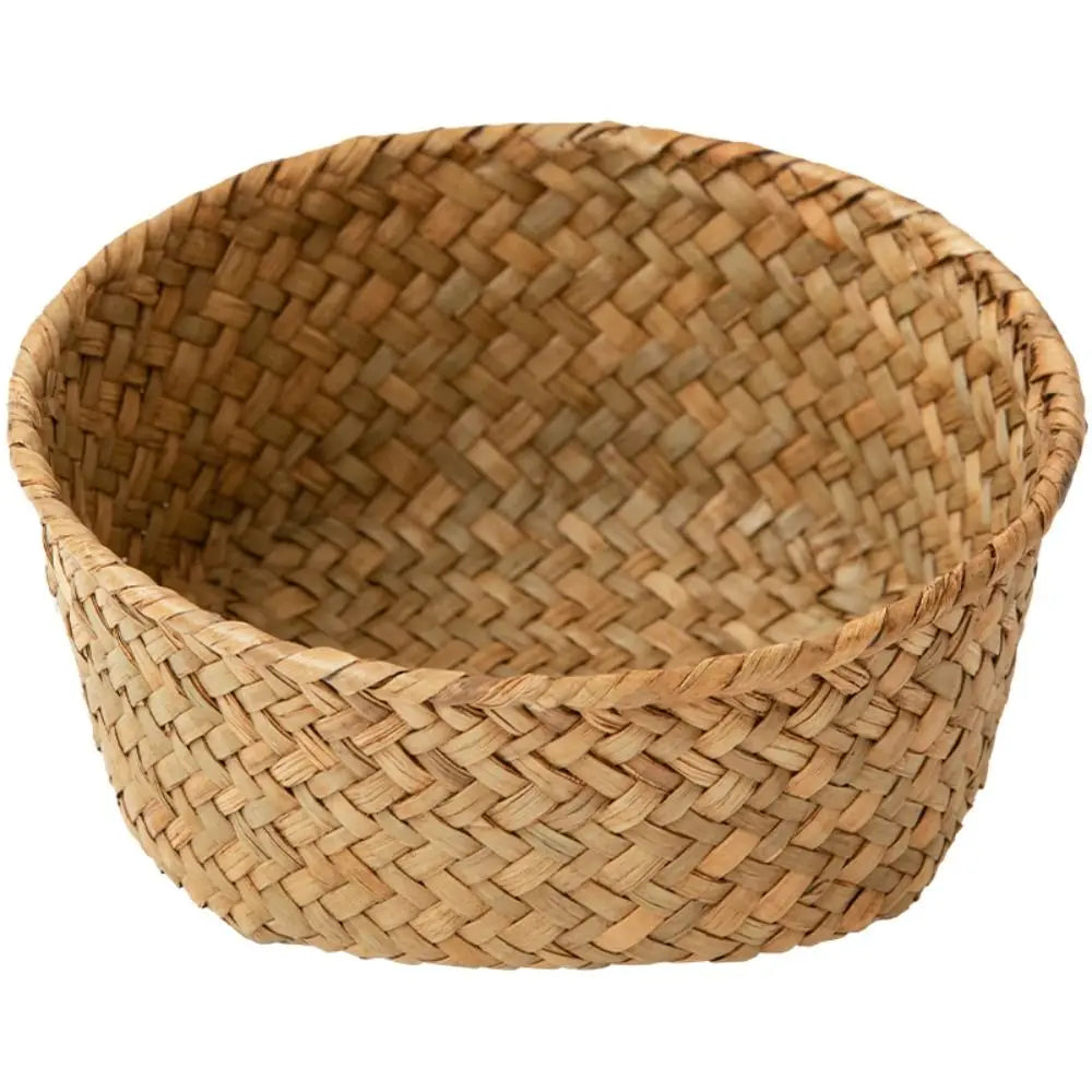 Imitation Rattan Rattan Storage Baskets Home Desktop Decoration Sundries Organizer Kitchen Storage Basket Multi-Purpose Home