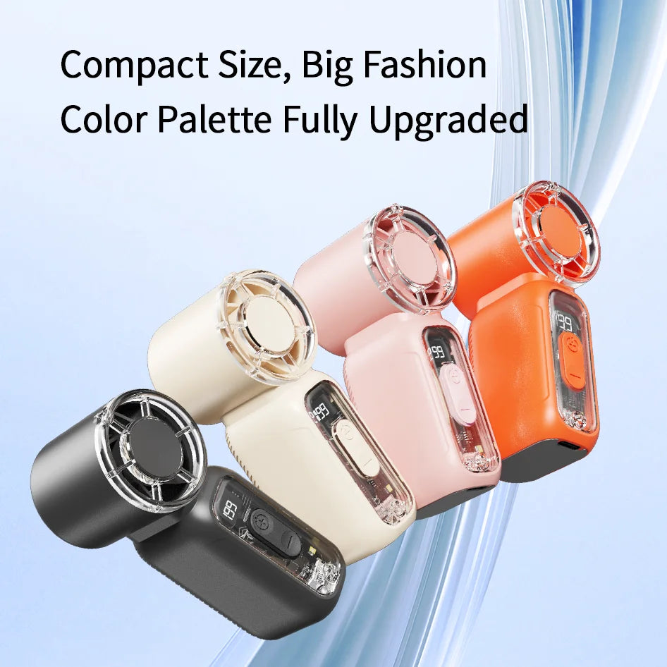 Best Selling Summer Super Mini Rechargeable Handheld High Speed Fan Powerful Wind Ultra-Quiet Fan Digital Display