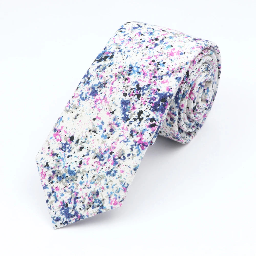 New Floral Elegant Tie For Men Women 100% Cotton Beautiful Flower Paisley Necktie Narrow Skinny Cravat Wedding Casual Corbatas