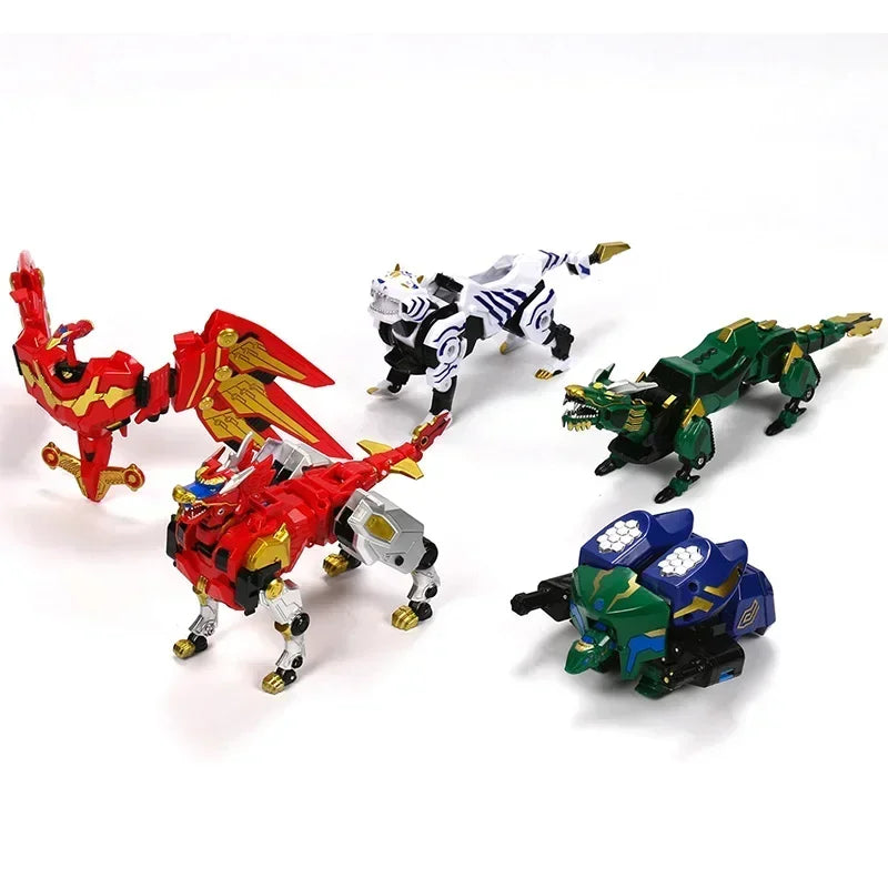 Mighty Morphin Dinosaur Rangers Transformation Robot Super Sentai 5in1 Megazords Assembled Action Figure Collectiion Boys Gifts