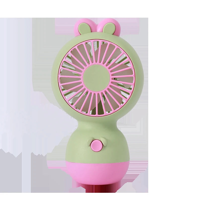 Cute Cartoon Rabbit Ear Desktop Fan USB Rechargeable Handheld Fan Summer Cooling Gift for Kids Children Home Office Rechargeable