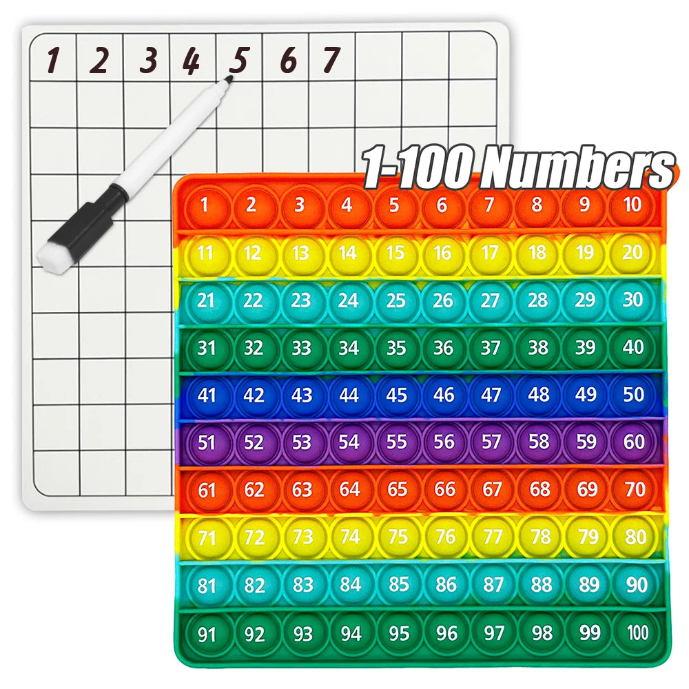1-100 Number Learning Activities with Erasable Cards & Pens, Stationery Manipulatives Educational Toy Set for Kids Ages 3+