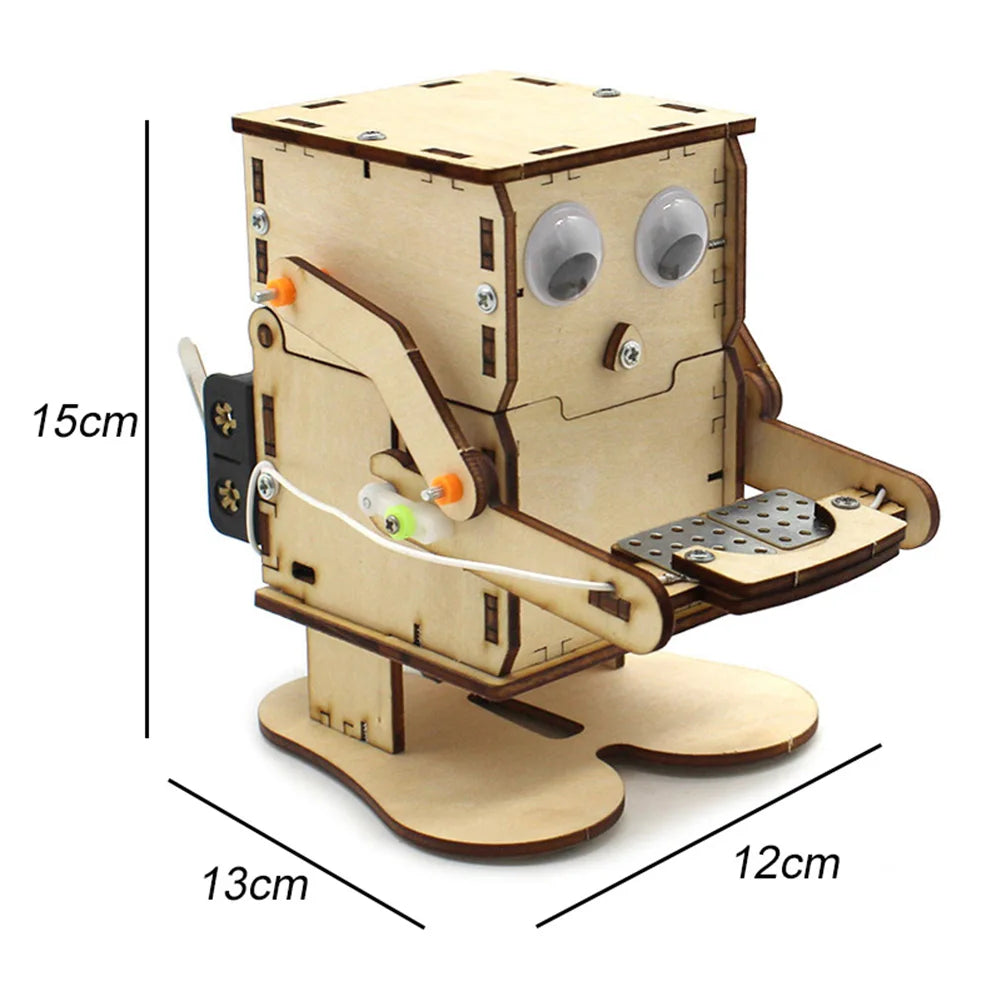 DIY Robot Eating Coin Model Assemble Kit Mini Teaching Learning STEM Project Science Education Aid Gift for School Lab
