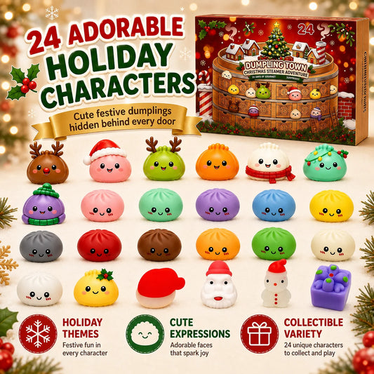Christmas Squishies Advent Calendar – 24 Dumpling Mini Squeeze Mystery Box