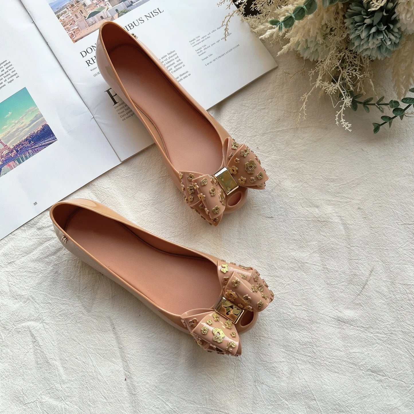 Newest Hot Style Girl Classical Jelly Shoes Princess Mommy & Me Summer Sandals PVC Bowknot Children Beach Shoes HMI087