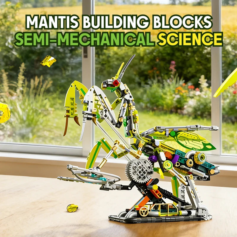 Mechanical Building Set Lights Movable Robot Mantis Dinosaur Horse DIY Science Technical Bricks STEM Toy Kit for Adults Kids