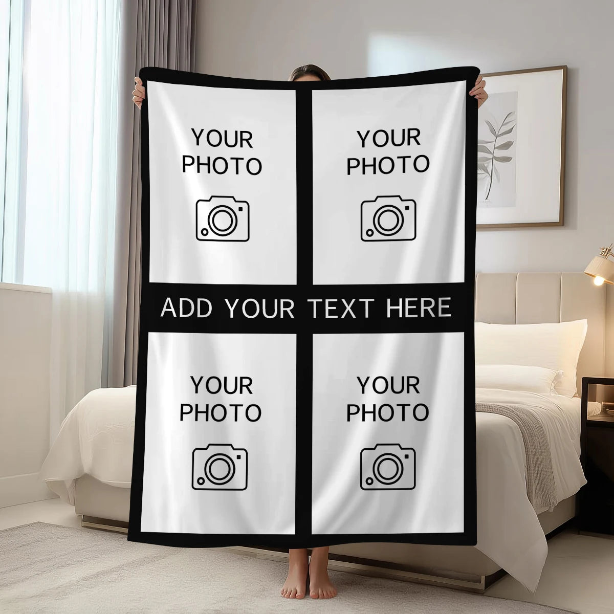 1pc Personalized picture and text customized blankets, gift blankets tailored for children, parents, lovers, lovers, and friends