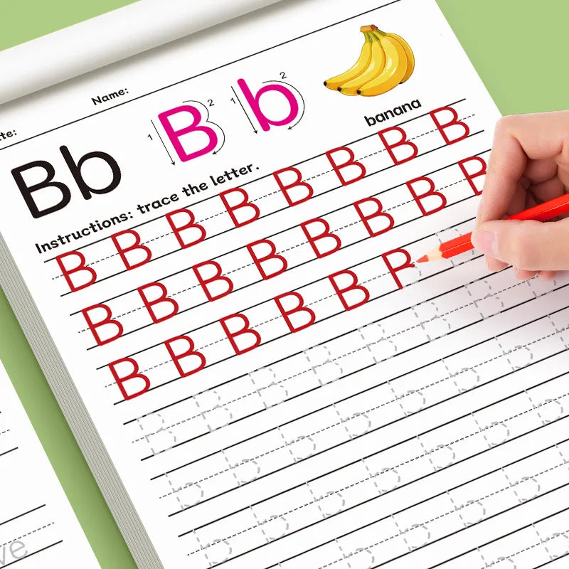 32-Page Children's Handwriting Practice Book, English Alphabet Letters, Tracing and Writing Pen Control Training Book, Children's Early Education Workbook, Learning to Write, Suitable for Home and School Writing Aids