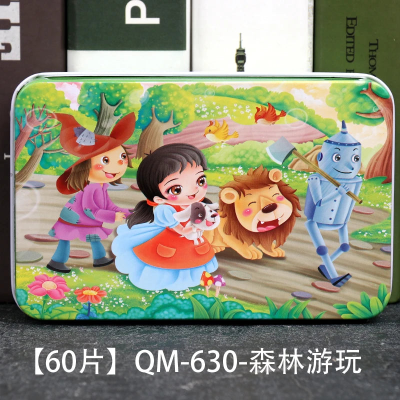 New 60 Pieces Wooden Puzzles Kids Cartoon Animal Wood Jigsaw Early Educational Learning Toys for Children