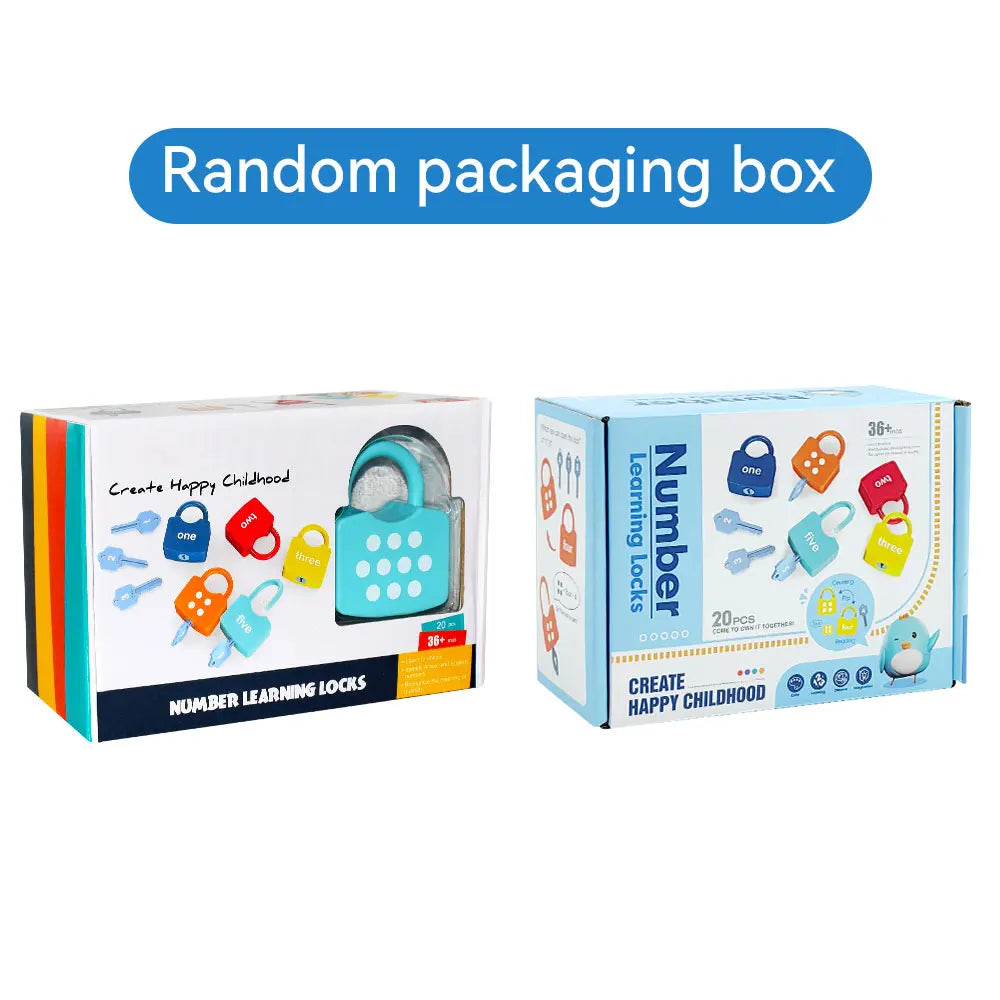 10PCS Kids Alphabet Lock Key Toy Set Car Locks Montessori Educational Number Matching Homeschool Math Toys Baby Word Cognition