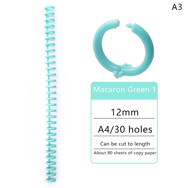 1 Pc 30 Holes Loose-leaf Plastic Binding Ring Spring Spiral Rings Binder Strip For A4 Paper Notebook Stationery Office Supplies