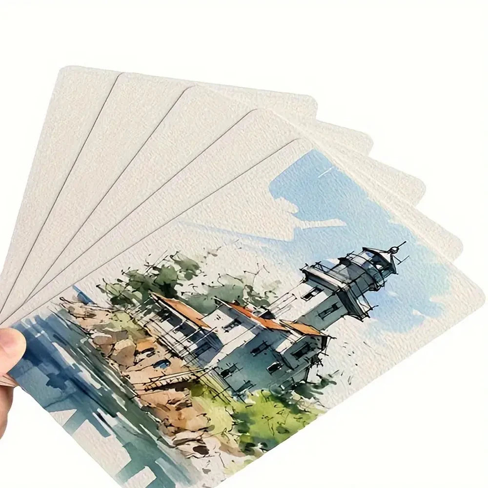 10-400 Sheets Professional Square/Round Watercolor Paper 300g Water Color Paper Postcard for Painting School Kids Sketching Draw