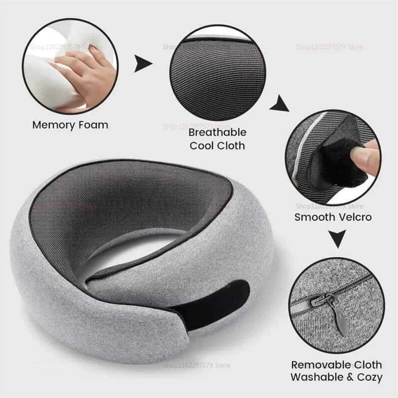Memory Foam Neck Pillow Cervical Vertebra Travel Portable Noon Break Aircraft U Type Of Pillow Sleep Camping Pillow Carry Bag