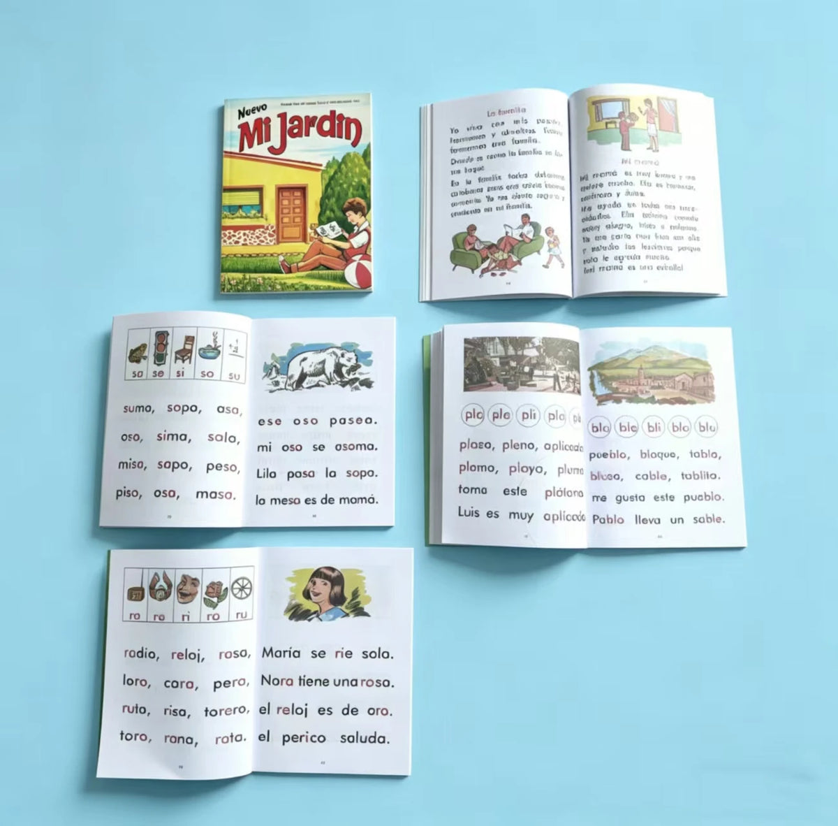 112 pages of introductory Spanish pronunciation, kindergarten reading materials, Montessori kindergarten puzzle books