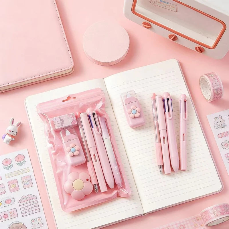 7-in-1 Stationery Set Birthday Present Back to School Gift Pencil Eraser Students Prize School Office Correction Tape Kids hopk