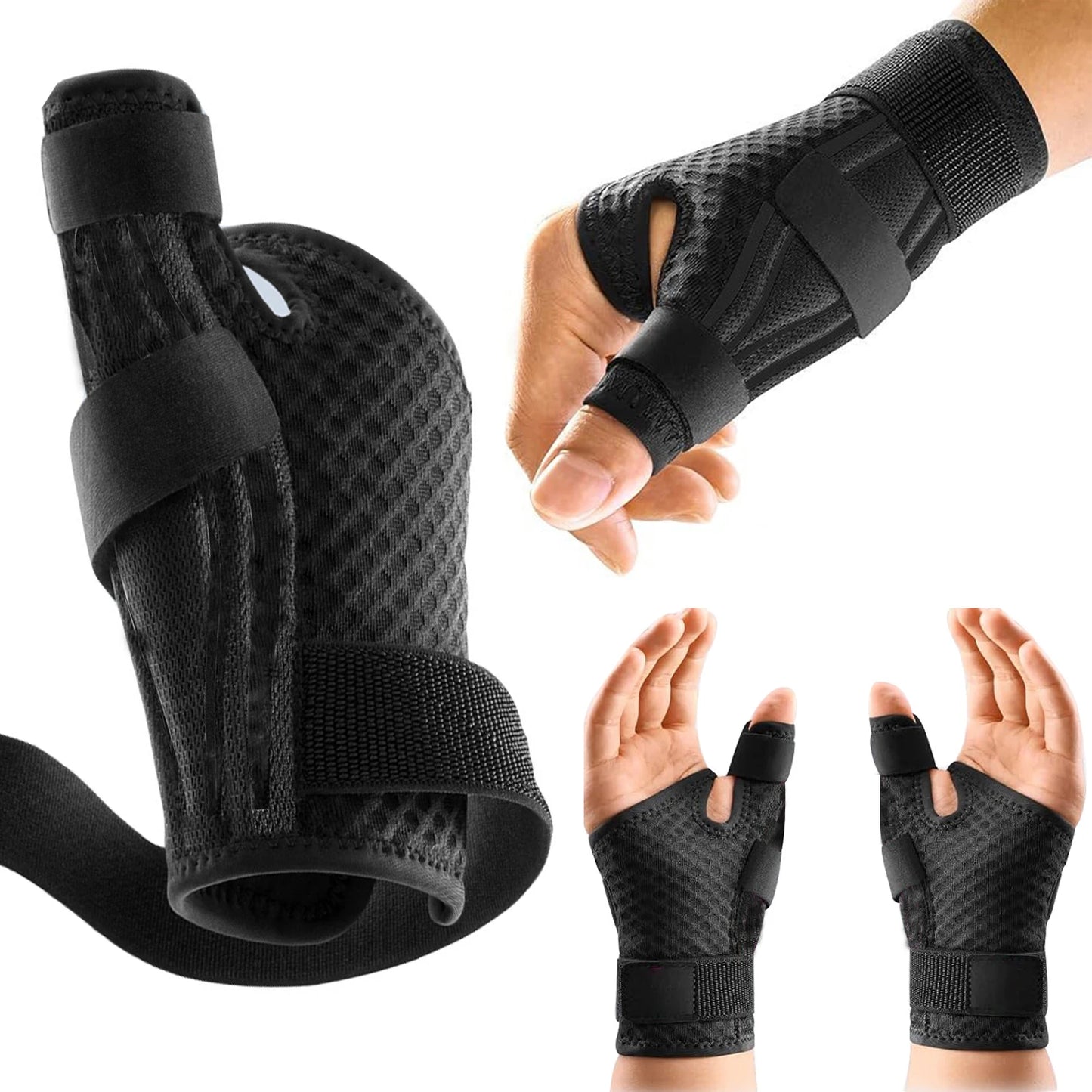 Thumb Sprain Protect Wrist Brace Breathable Compression Support Splint for Tendonitis Arthritis Pain Relief Sports Injury