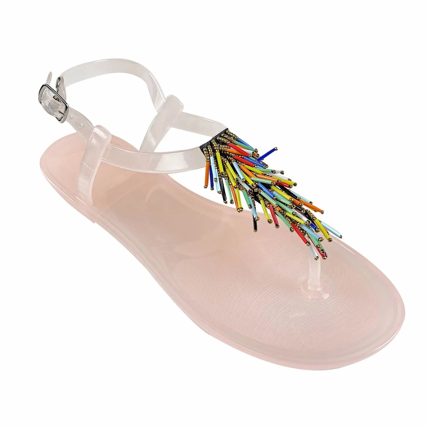 Size 36-42 Women Girls Jelly T- Tied Sandals INS Hot Sales Diamond Transparent PVC Summer Berach Flip-flop Shoes S1079
