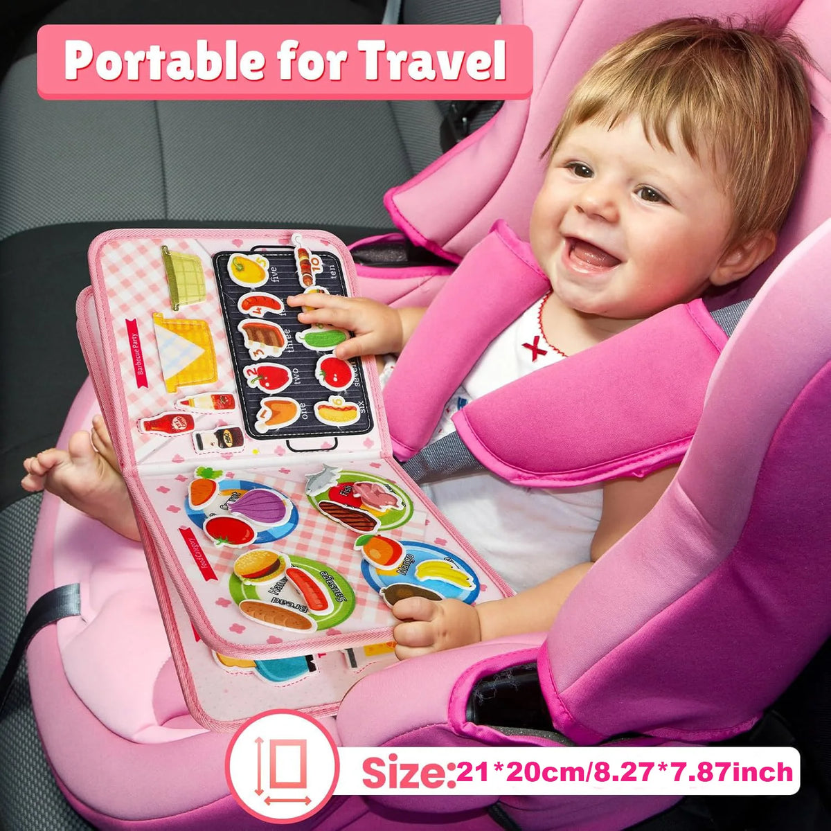 Toddler Busy Board Montessori Toys Busy Book Educational Learning Sensory Toys for Girls Motor Skills Preschool Travel Activitiy