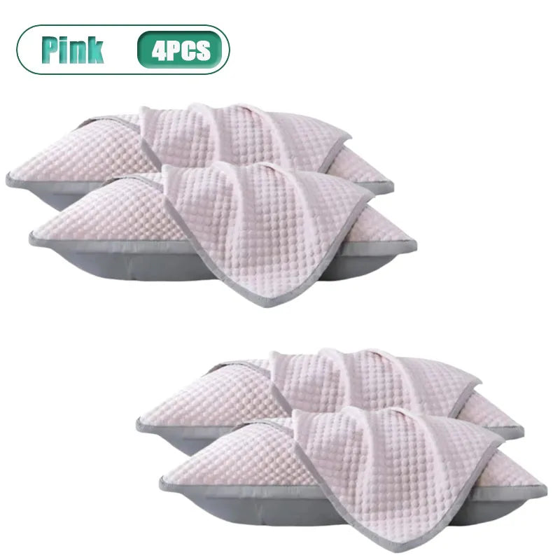 1-4PCS 48x74cm Ice Bean Pillowcase Summer Cooling Solid Color Cool Touch Fabric Washable for Air Conditioning Room