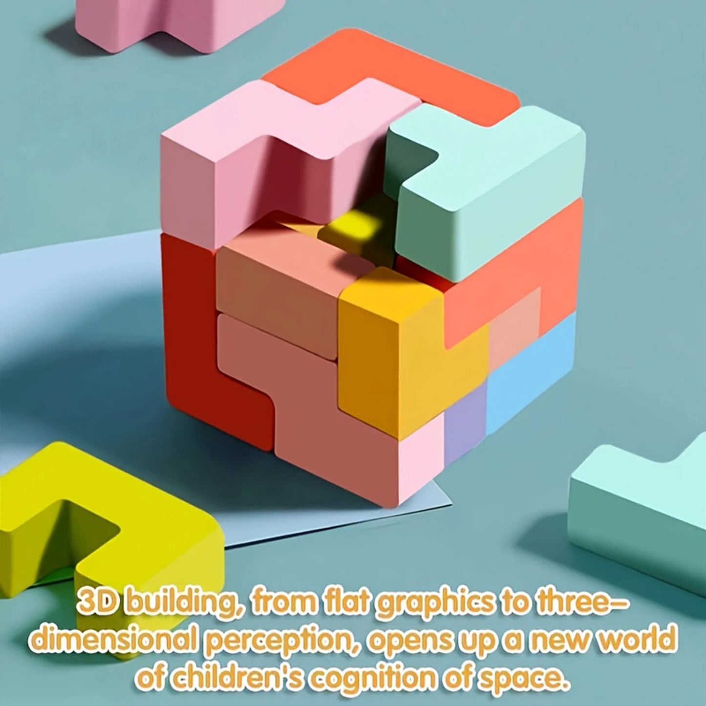 3D Wooden Puzzle Blocks for Kids Creative Building Toys Colorful Stacking Games Educational STEM Gifts Fun Learning Activities