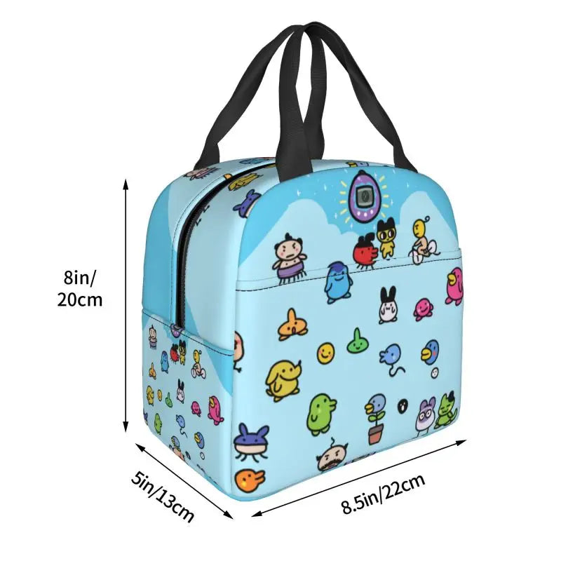 Custom Tamagotchies Cartoon Insulated Lunch Tote Bag for Women Resuable Cooler Thermal Bento Box Kids School Children