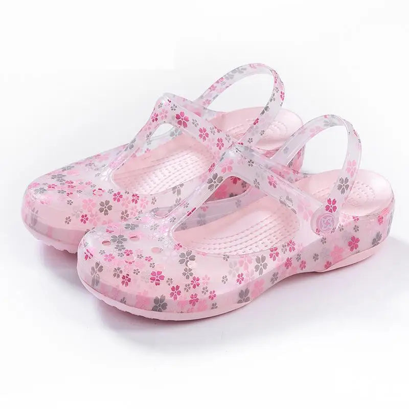 35-40 Womens Sandals Summer Shoes Mules Clogs Female Slippers Mujer Garden Zapatos Soft Bottom Breathable Flower Beach Footwear