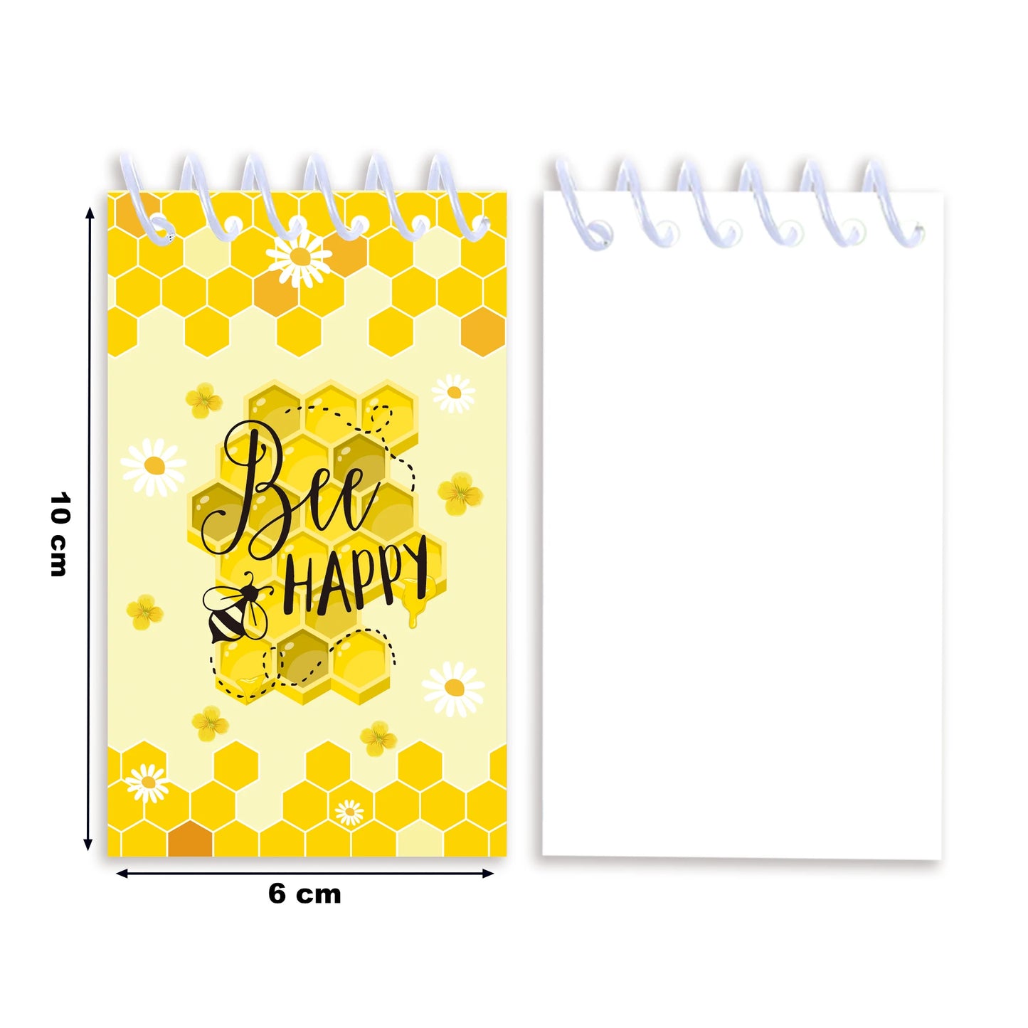 8pcs Honey Bee Theme Mini Spiral Pocket Notebooks Memo Pad Coil Booklet Notepads For Gifts Office Stationery School Diaries