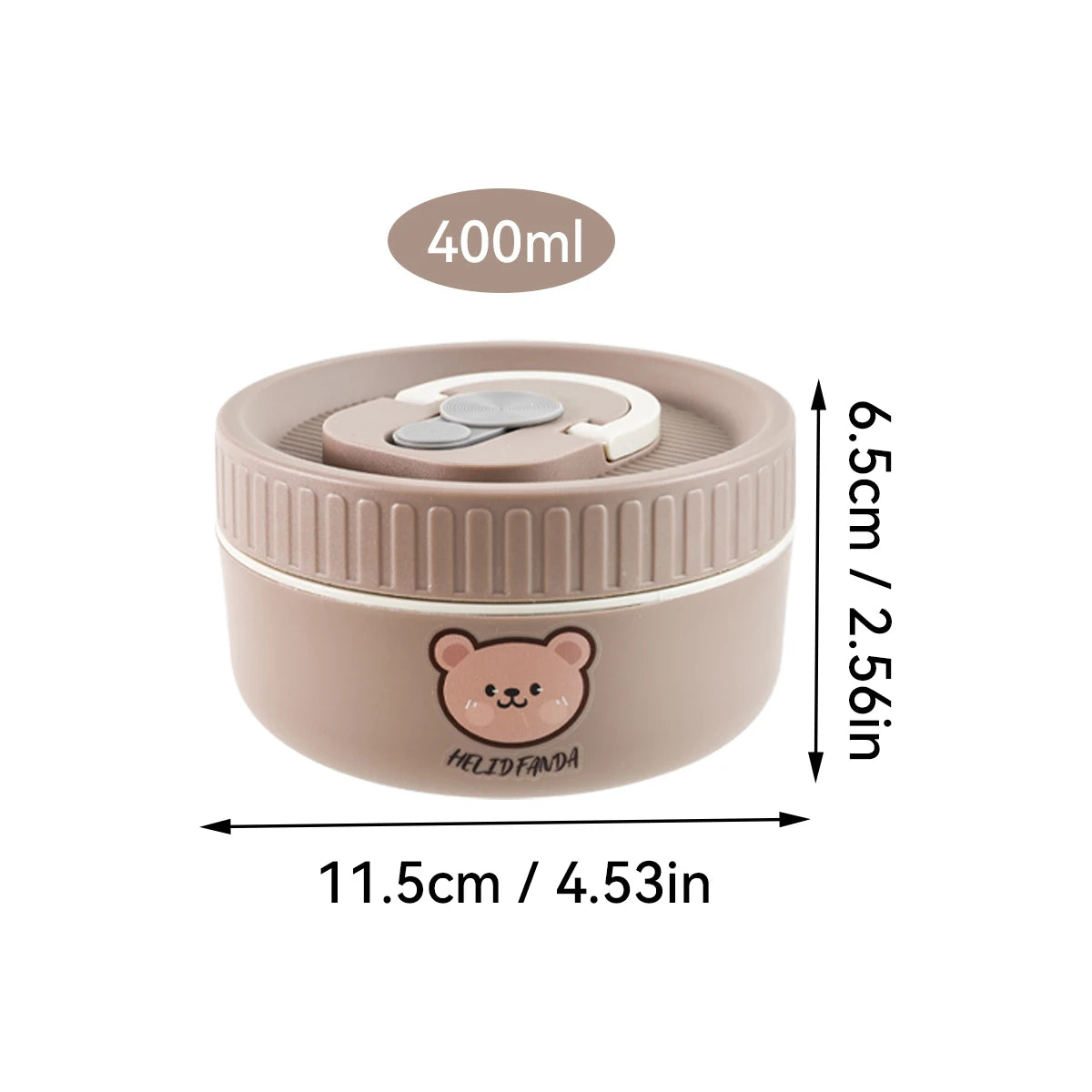 WORTHBUY Portable Cute Bear 304 Stainless Steel Insulated Bento Lunch Box Microwave Sealed Lunch Container For Kids  Students
