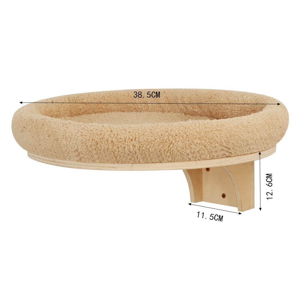 Wall Mounted Cat Climbing System Cat House Bridge Cat Hammock with Scratching Post & Stairway Kitten-Friendly Indoor Furniture