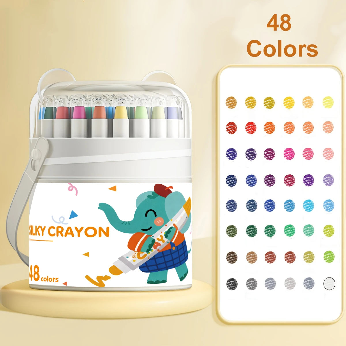 12/24/36/48 Color Silky Twistable Crayons,Washable Art Supplies, Multicultural Pastel Gel Crayons,Easy Grip Coloring Gift