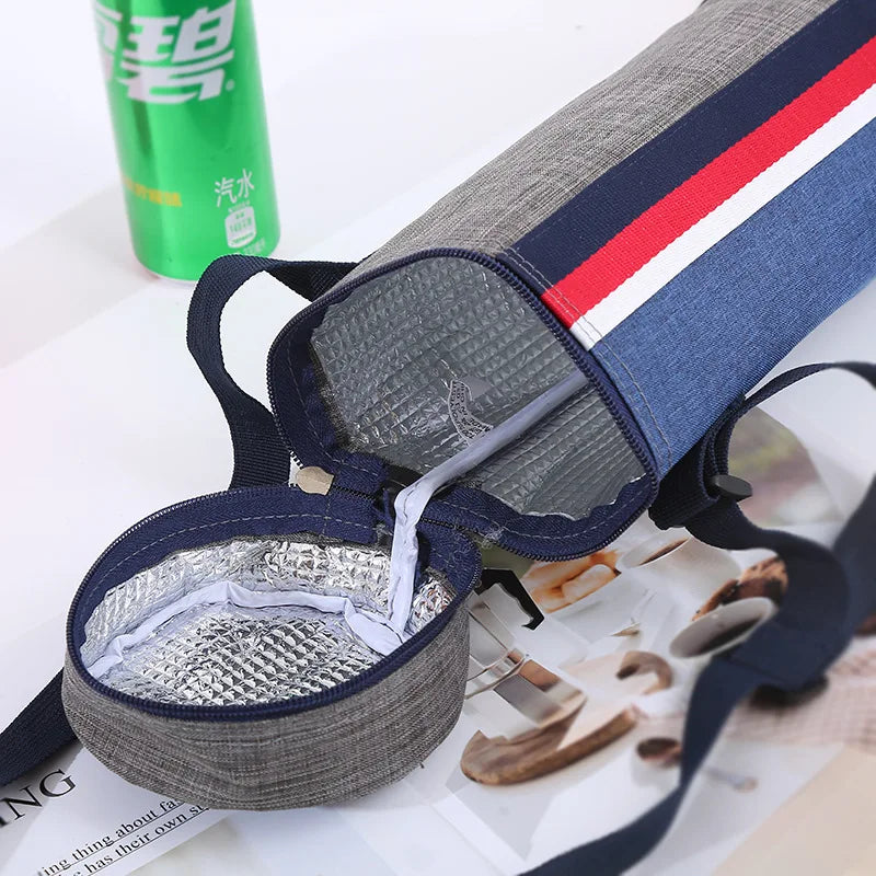 1.5L Portable Drink Bag Waterproof Oxford Cloth Circular Insulated Bottle Hot &Cold Bags for Summer Camping Picnic Cooling Bag
