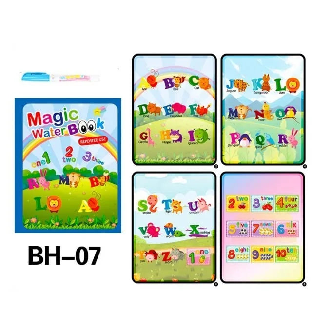 Children Painting Drawing Toys Reusable Coloring Book Magic Water Drawing Book Sensory Early Education Toys for Kids