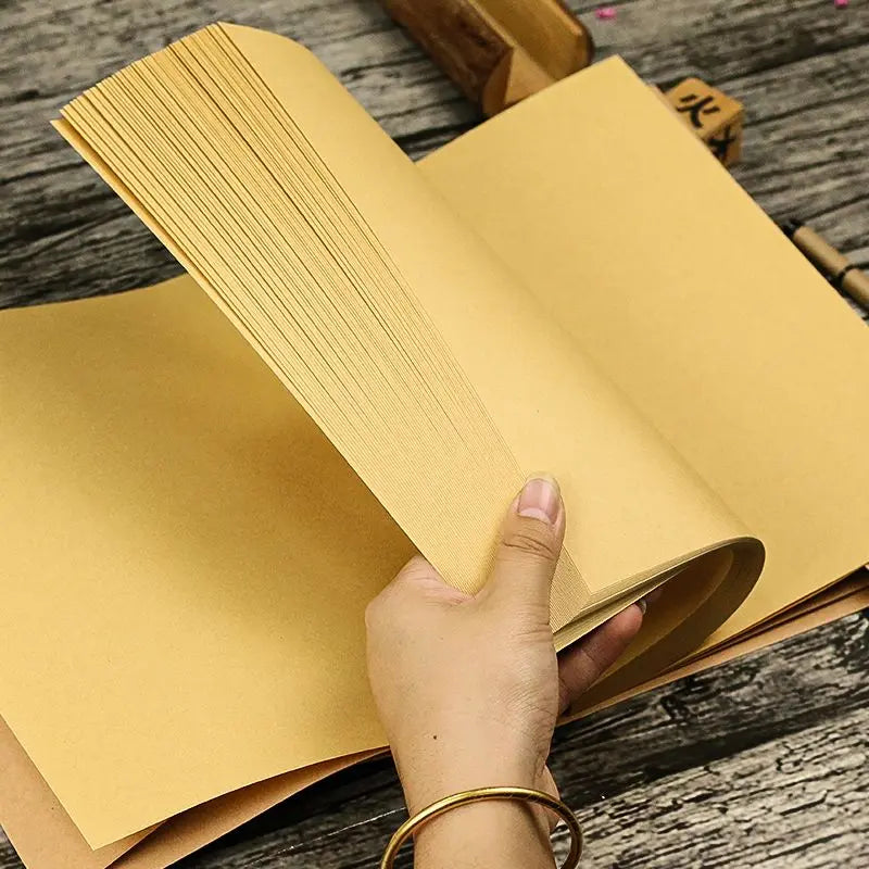 Thick Kraft Blank Sketchbook Plain White Drawing Notebook Lay Flat Bare Back Kraft Paper Pad for Sketching Hand Painting
