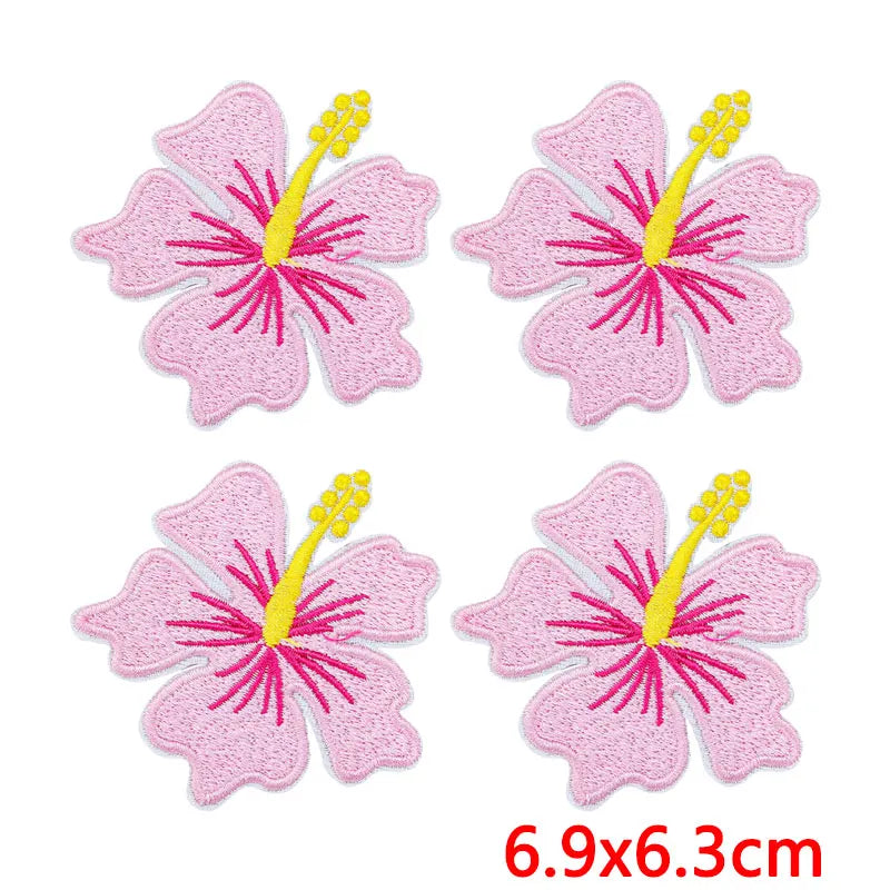 10Pcs/Lot Cool Summer Pool Iron On Patches For Clothing Beach Chair Colorful Kite Aloha Embroidery Patches Backpack Appliques