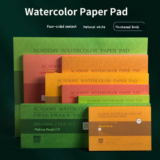 Baohong Academy Watercolor Book 100% Cotton Sketchbook 300g Drawing Paper 32K 16K A4 papel Para Acuarela Painting Art Supplies