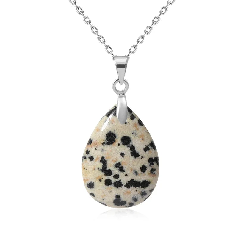 Natural Stone Crystal Pendant Teardrop Fashion Necklace For Diy Necklace Earrings Making Jewelry Christmas Friendship Gift