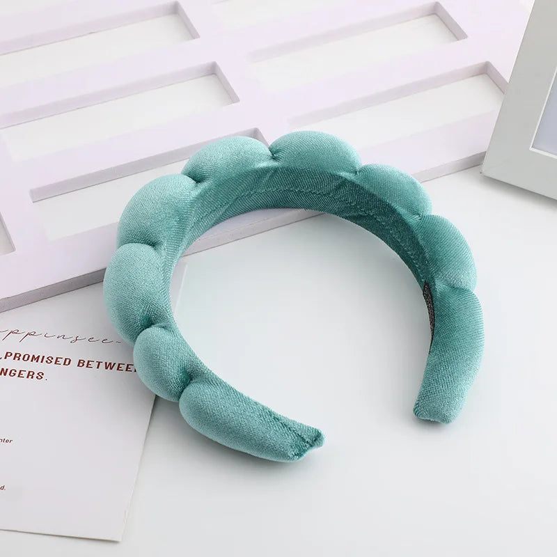Retro Puffy Hair Band Sponge Headbands for Women Velvet Cloth Padded Girls Makeup Hairband Beauty Fashion Hairband Accessories