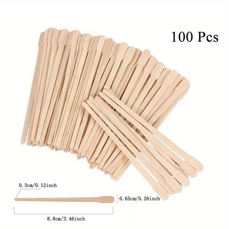 500PCS Woman Wooden Hair Removal Stick Disposable Depilation Spatula Wax Sticks Wood Face Eyebrows Waxing Spatula Beauty Tool