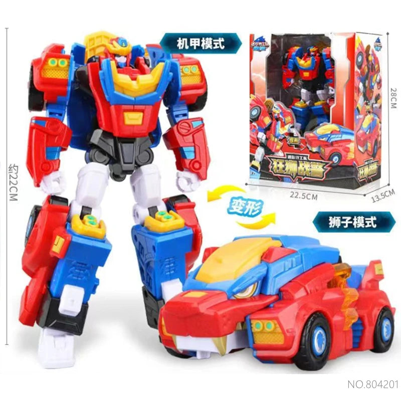 MiniForce X korean Anime Beast Transformation Robot Wild Lion War Ferocious Shark Mecha Deformation Action Figure Toys Kids Gift