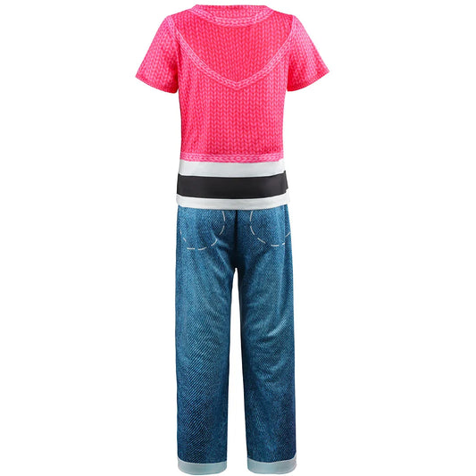 Summer Girls Cartoon Cosplay Costume Cats Striped Print Tops Pants For Kids Halloween Birthday Party Carnival Dress Up Outfits