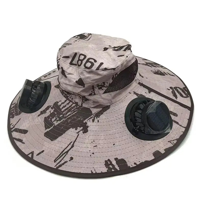 【SE】Solar Powered Sun Hat Cooling Fan UV Protection Outdoor Hiking Fishing Camping Summer Travel Bucket Hat Sun Protection Hat